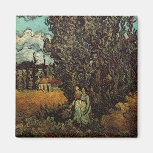 Imán Cipreses y dos mujeres de Vincent van Gogh