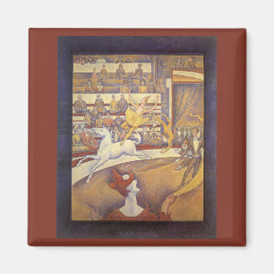 Imán Circo de Georges Seurat, Arte Puntillismo Vintage