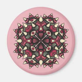 Imán Circo de terror rosa: ojos y cuernos Kaleidoscópic