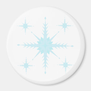 Imán circular con copos de nieve