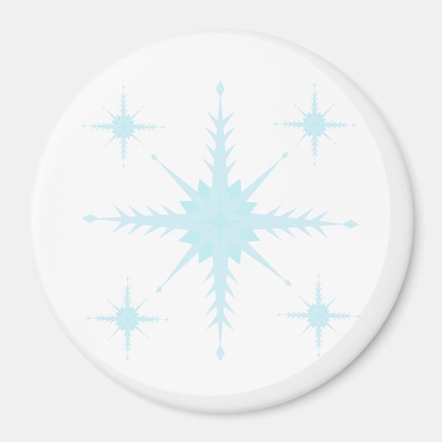 Imán circular con copos de nieve (Frente)