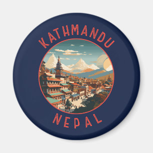 Imán Círculo angustiado retro en Katmandú