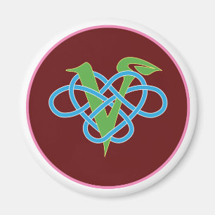 Imán Círculo céltico de Polyamory del vegano