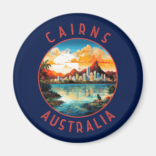 Imán Círculo de Cairns Australia retro perturbado