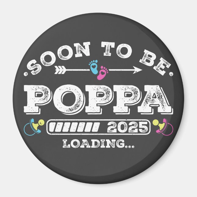 Imán Círculo de carga Pronto para ser Papá 2025 (Frente)