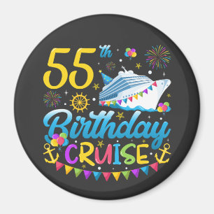 Imán Círculo de Fiesta de 55.º crucero de cumpleaños