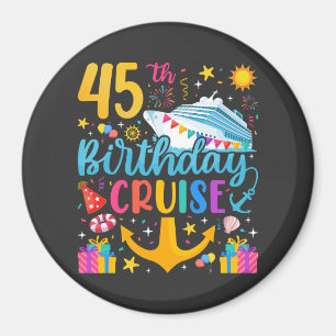 Imán Círculo de Fiestas de 45.º crucero de cumpleaños