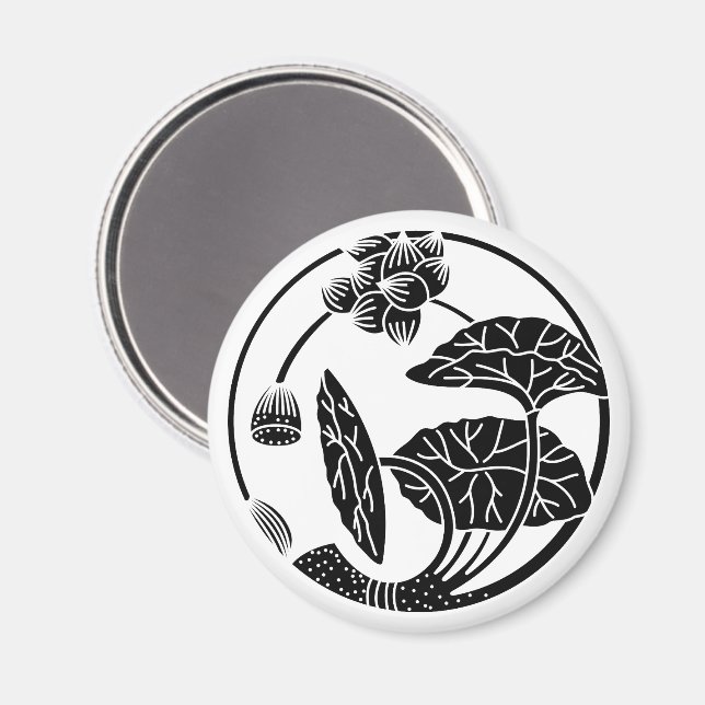 Imán Círculo de flor de loto (Anverso/Reverso)