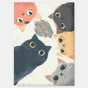 Imán Círculo de Gatos Adorables – Ilustración de Gatos