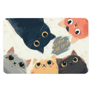 Imán Círculo de Gatos Adorables – Ilustración de Gatos