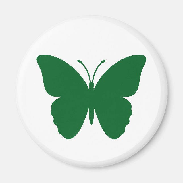 Imán Círculo de Mariposa Verde en Forma (Frente)