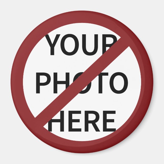 Imán Círculo de prohibición roja de personalizable sin  (Frente)