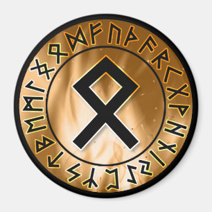 Imán Círculo de ramas de llama naranja [23. Othala] Mag