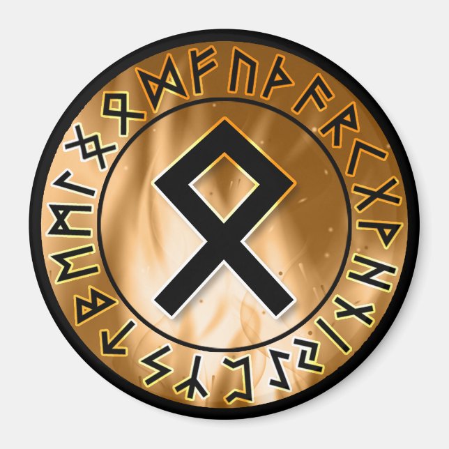 Imán Círculo de ramas de llama naranja [23. Othala] Mag (Frente)