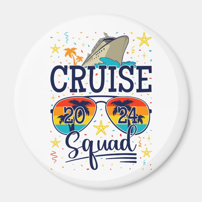 Imán Círculo de vacaciones de crucero Squad 2024 (Frente)