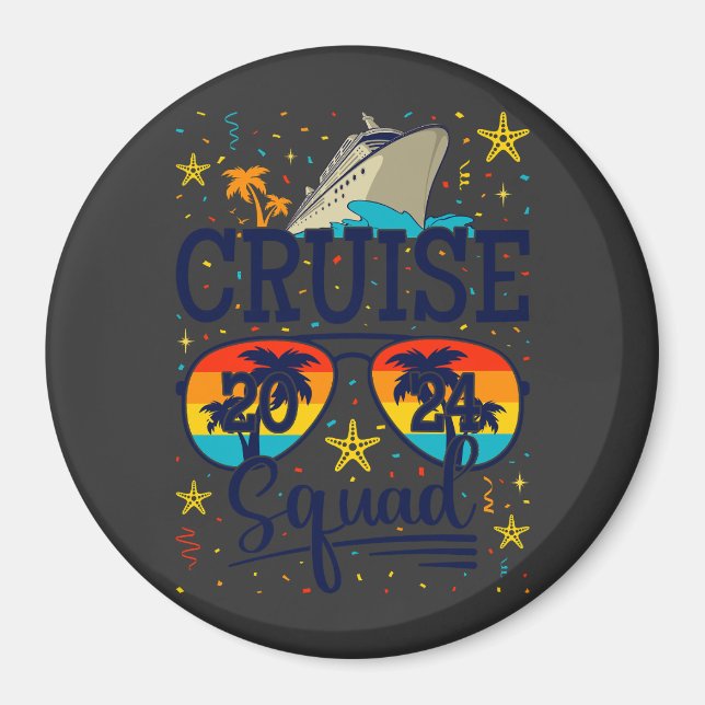 Imán Círculo de vacaciones de crucero Squad 2024 (Frente)