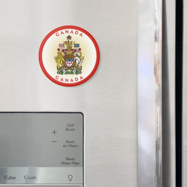 Imán Círculo del Escudo de Armas del Canadá (In situ (nevera))