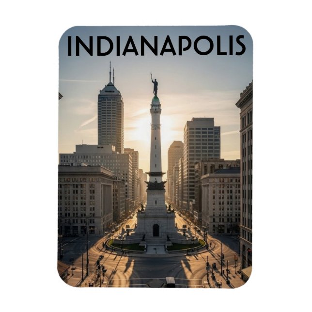 Imán Círculo del Monumento Indiana Indianapolis (Vertical)