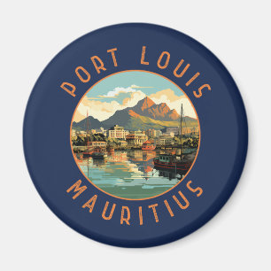 Imán Circulo en peligro retro de Port Louis Mauritius