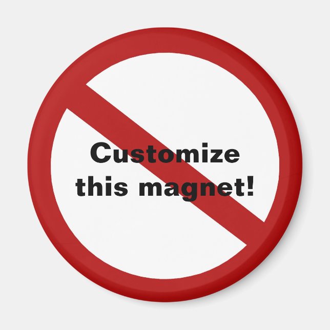 Imán Círculo personalizado con barra diagonal (Frente)