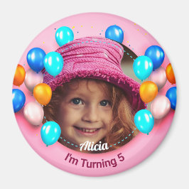 Imán Círculo Personalizado Magnet Feliz Cumpleaños