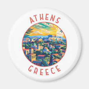 Imán Círculo retro de angustia en Atenas Grecia