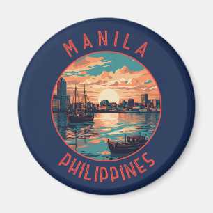 Imán Círculo retro en angustia de Manila en Filipinas