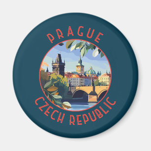 Imán Círculo retro en peligro de Praga