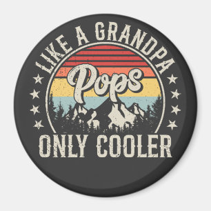 Imán Círculo retro más frío como el abuelo