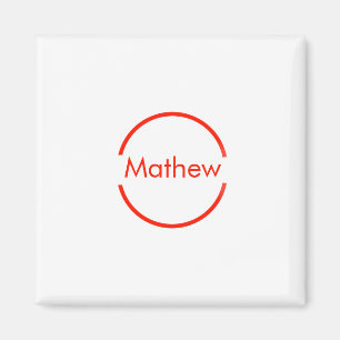 Imán círculo rojo simple añadir el texto de la letra de