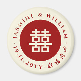 Imán Círculo simple doble felicidad Boda chino