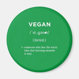 Imán círculo verde de definición vegana