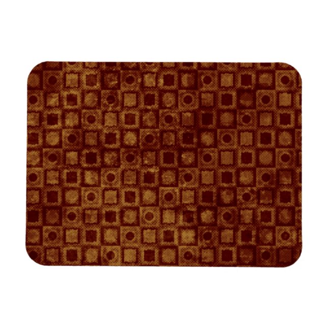 Imán Círculos rojos y plazas sobre el oro (Horizontal)