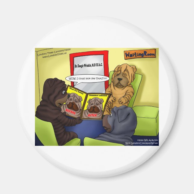 Imán Cirugía Plástica Shar-Pei Funny Tees Mugs & Gifts (Frente)