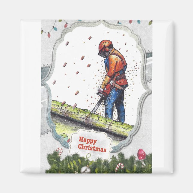 Imán Cirujano arborista de las motosierras Navidades Gi (Frente)