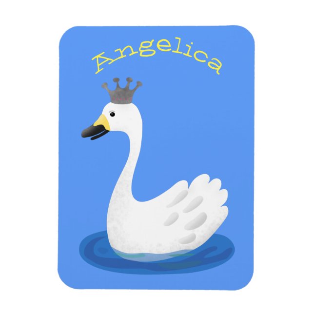 Imán Cisne blanco con personalizado de la corona (Vertical)