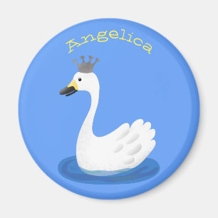Imán Cisne blanco con personalizado de la corona