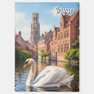 Imán Cisne en Brujas Bélgica Recuerdo de Viaje