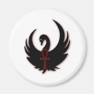 Imán Cisne negro con Ankh