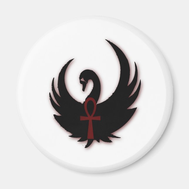 Imán Cisne negro con Ankh (Frente)