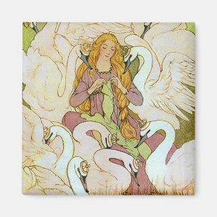 Imán Cisne salvaje Fairy Tale Art Magnet