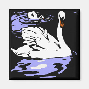 Imán Cisnes de animales de la granja Woodcut de Victori
