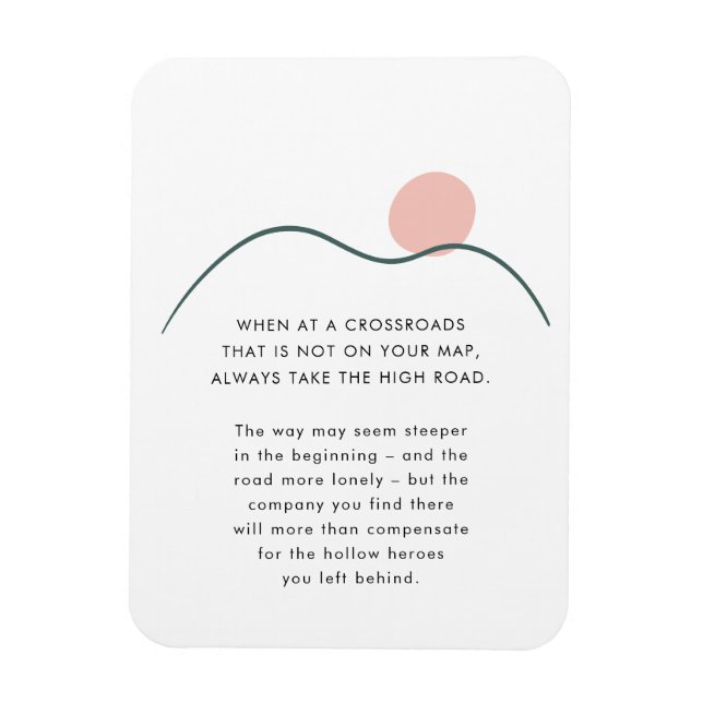 Imán Cita Abstract Mountain Sun Take The High Road (Vertical)