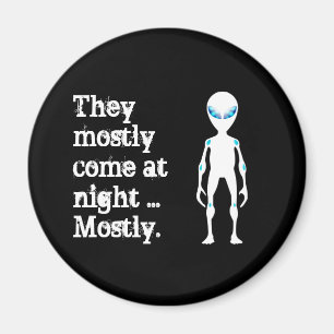 Imán Cita alienígena blanco negro