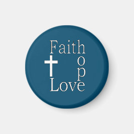 Imán Cita cristiana "Faith Hope Love"