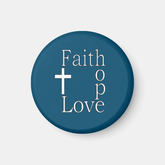Imán Cita cristiana "Faith Hope Love" (Frente)