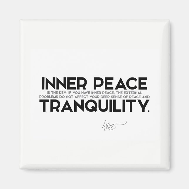 Imán CITA: Dalai Lama - La paz interior es la clave (Frente)