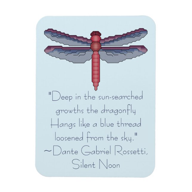 Imán Cita Dante Gabriel Rossetti Dragonfly (Vertical)