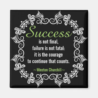 Imán Cita de actitud positiva de Churchill motivacional