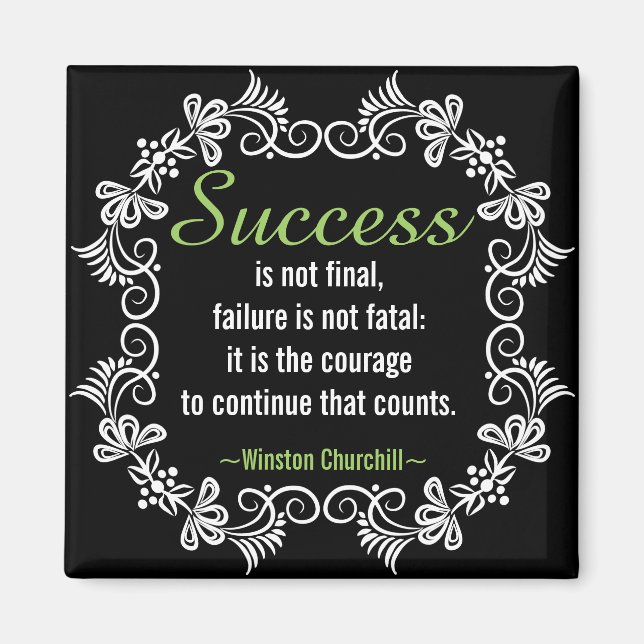 Imán Cita de actitud positiva de Churchill motivacional (Frente)